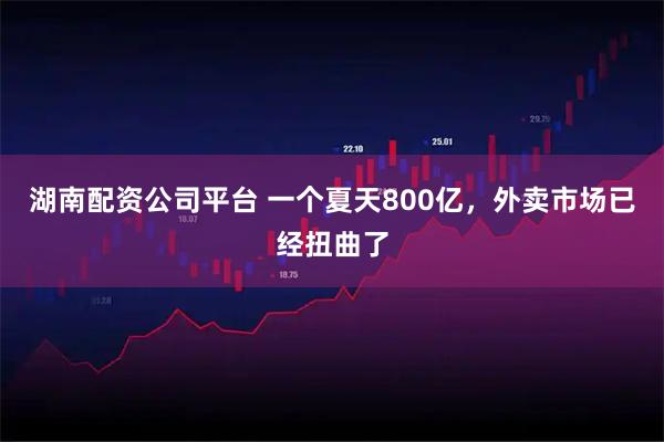 湖南配资公司平台 一个夏天800亿，外卖市场已经扭曲了