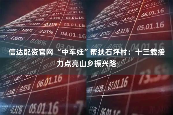 信达配资官网 “中车娃”帮扶石坪村：十三载接力点亮山乡振兴路
